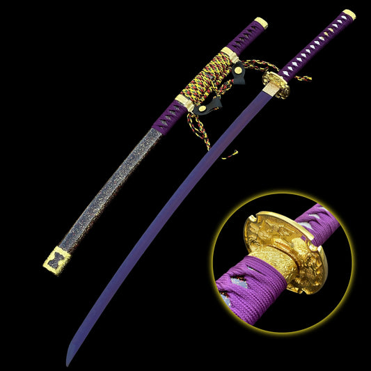 Purple River Katana Special Purple Carbon Steel Samurai Sword For Collection