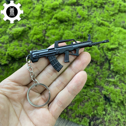 21 in 1 World Famous Assault Rifle Gun Keychain Metal Pendant For Military Hobby