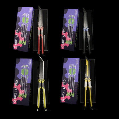 RGX Knife Metal Blunt Blade RGX Butterfly Knife Trainer Game Knife Replica