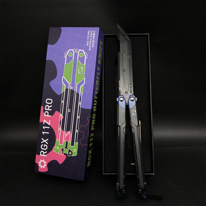 RGX Knife Metal Blunt Blade RGX Butterfly Knife Trainer Game Knife Replica