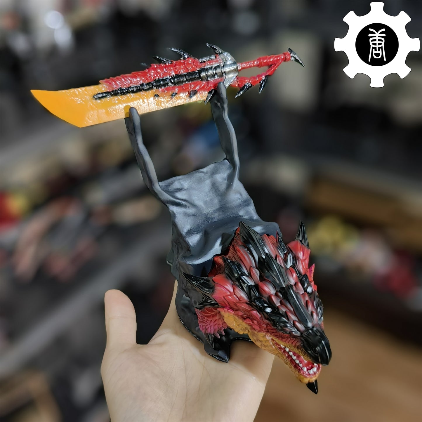 3D Printed Rathalos Head Halberion Blade Gamepad Controller Stand
