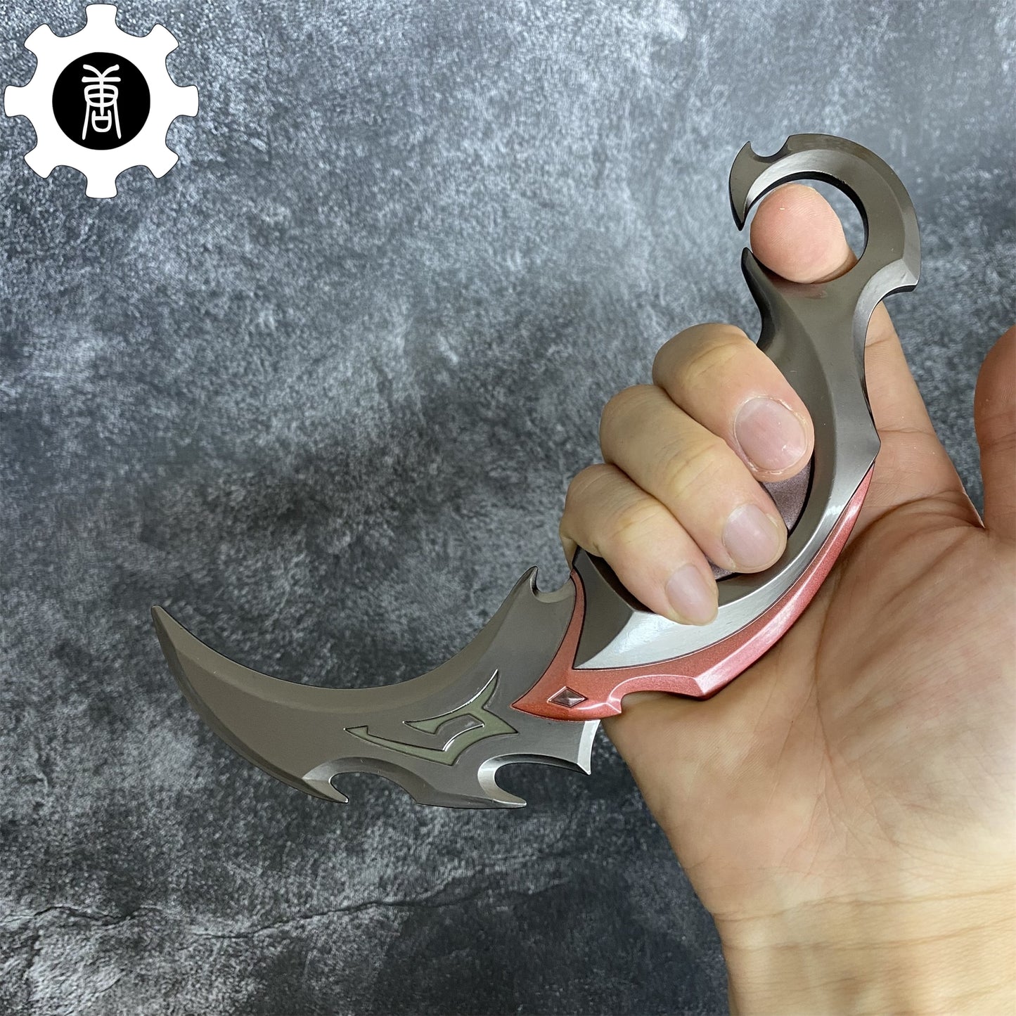 Red Reaver Karambit Metal Blunt Blade Trainer Cosplay Prop Collectibles