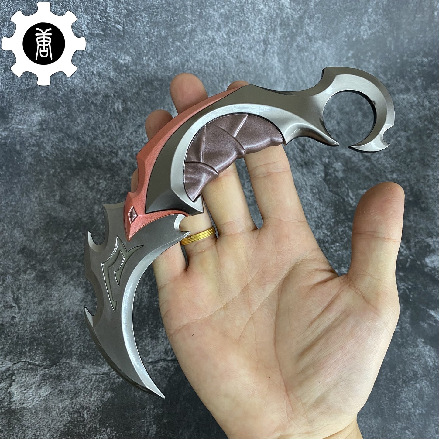 Red Reaver Karambit Metal Blunt Blade Trainer Cosplay Prop Collectibles