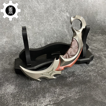 Red Reaver Karambit Metal Blunt Blade Trainer Cosplay Prop Collectibles