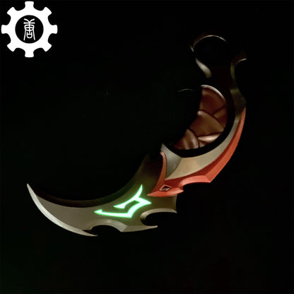 Red Reaver Karambit Metal Blunt Blade Trainer Cosplay Prop Collectibles