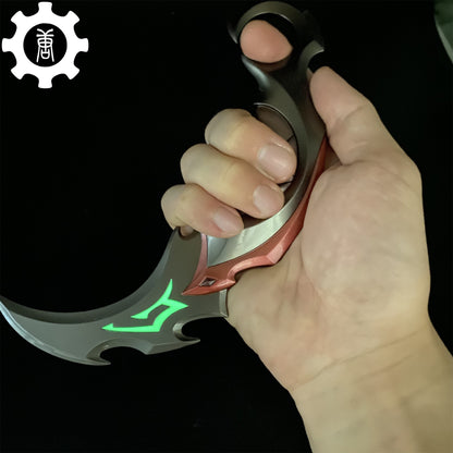 Red Reaver Karambit Metal Blunt Blade Trainer Cosplay Prop Collectibles