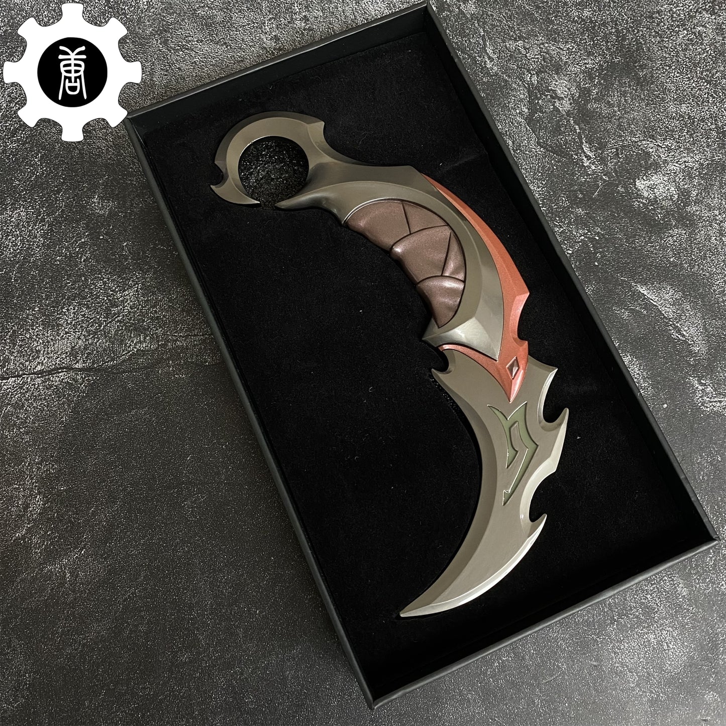 Red Reaver Karambit Metal Blunt Blade Trainer Cosplay Prop Collectibles