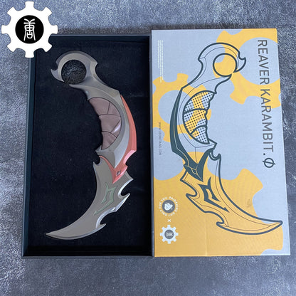 Red Reaver Karambit Metal Blunt Blade Trainer Cosplay Prop Collectibles