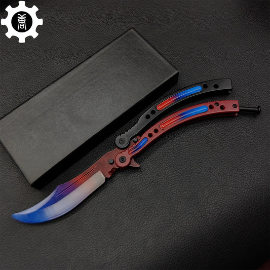 Red Doppler Game Butterfly Knife Metal Balisong