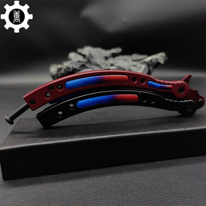 Red Doppler Game Butterfly Knife Metal Balisong