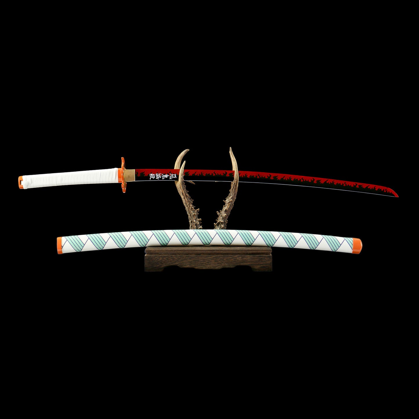 Handmade Rengoku Flame Breathing Nichirin Sword Carbon Steel Katana For Collection