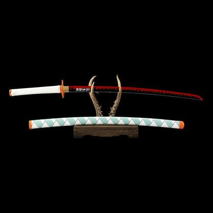 Handmade Rengoku Flame Breathing Nichirin Sword Carbon Steel Katana For Collection