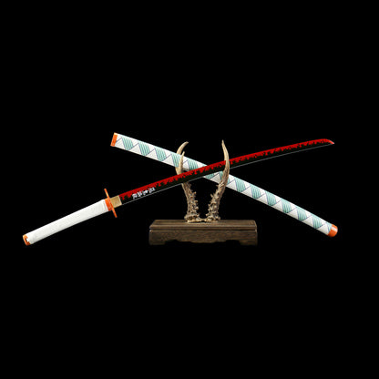 Handmade Rengoku Flame Breathing Nichirin Sword Carbon Steel Katana For Collection