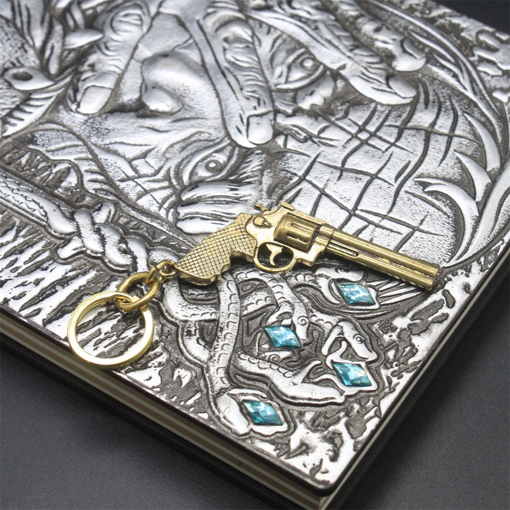 Pure Brass Pendant Arthur Morgan Revolver Keychain 6.2CM/2.4"