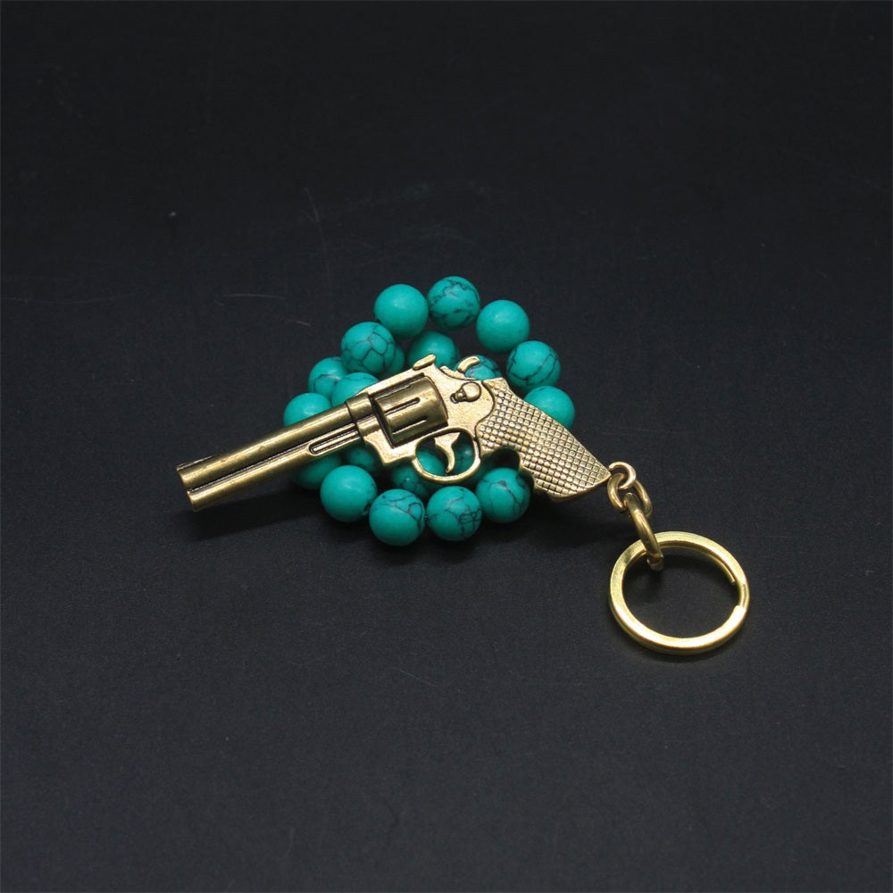 Pure Brass Pendant Arthur Revolver Keychain 6.2CM/2.4" Leones