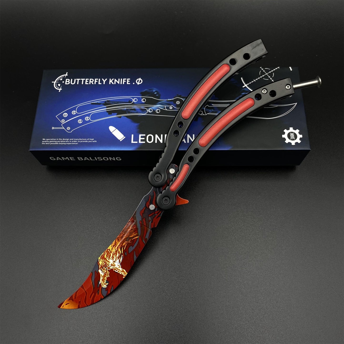CS Howl Butterfly Knife Dull Blade Balisong Trainer - Display Prop
