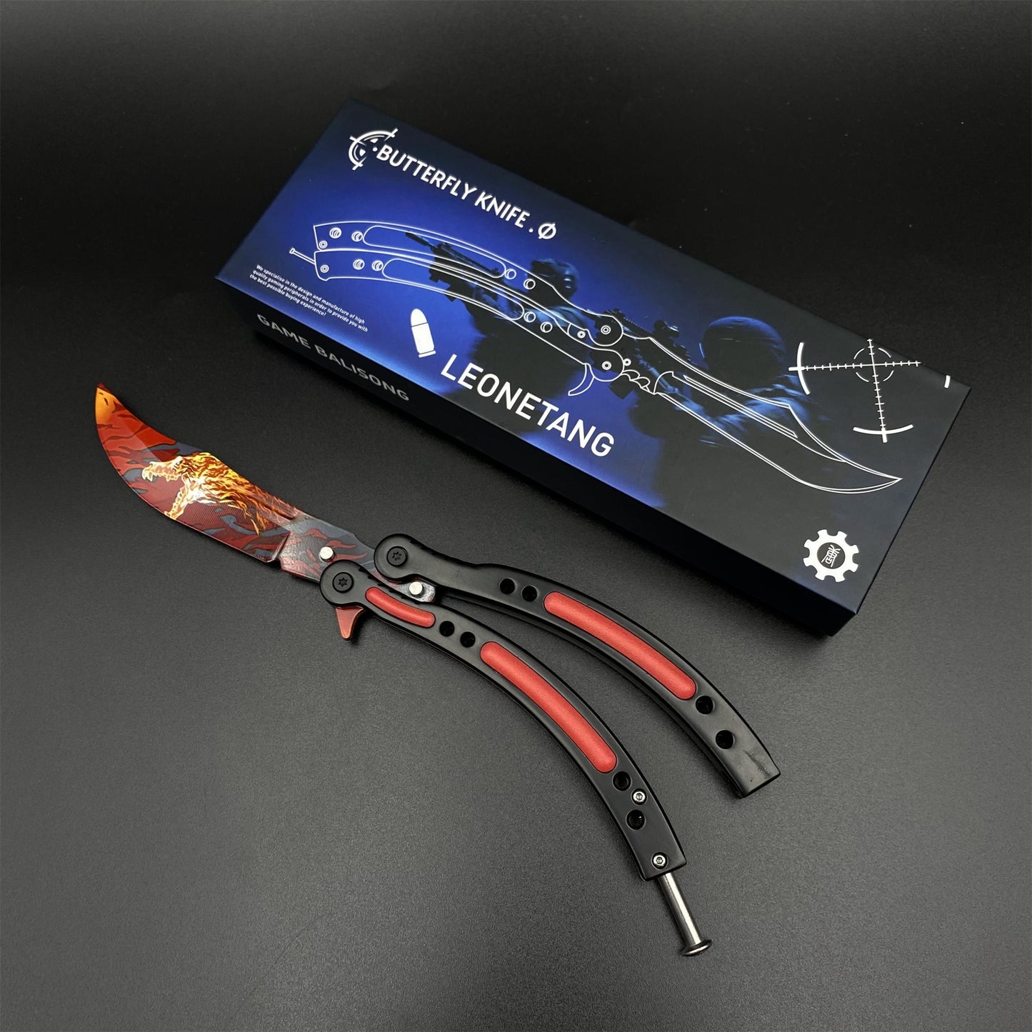 CS Howl Butterfly Knife Dull Blade Balisong Trainer - Display Prop