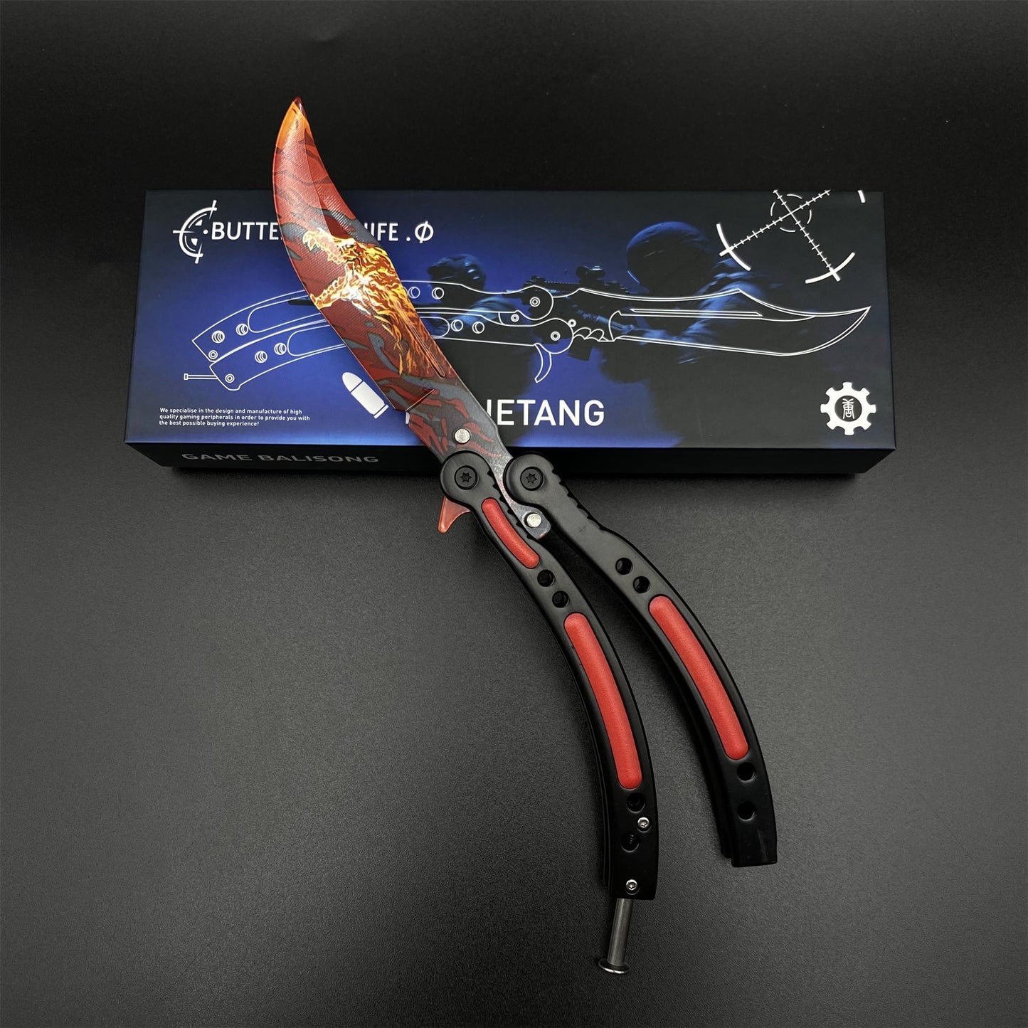 CS Howl Butterfly Knife Dull Blade Balisong Trainer - Display Prop