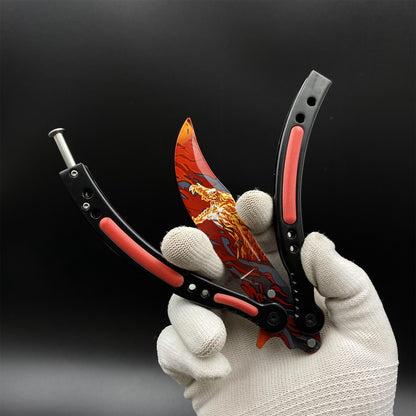 CS Howl Butterfly Knife Dull Blade Balisong Trainer - Display Prop