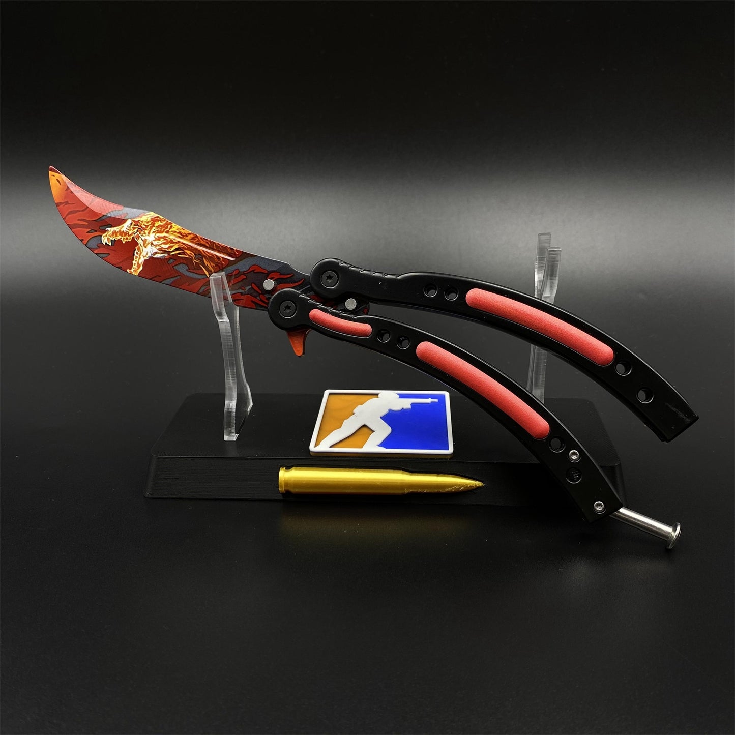 CS Howl Butterfly Knife Dull Blade Balisong Trainer - Display Prop