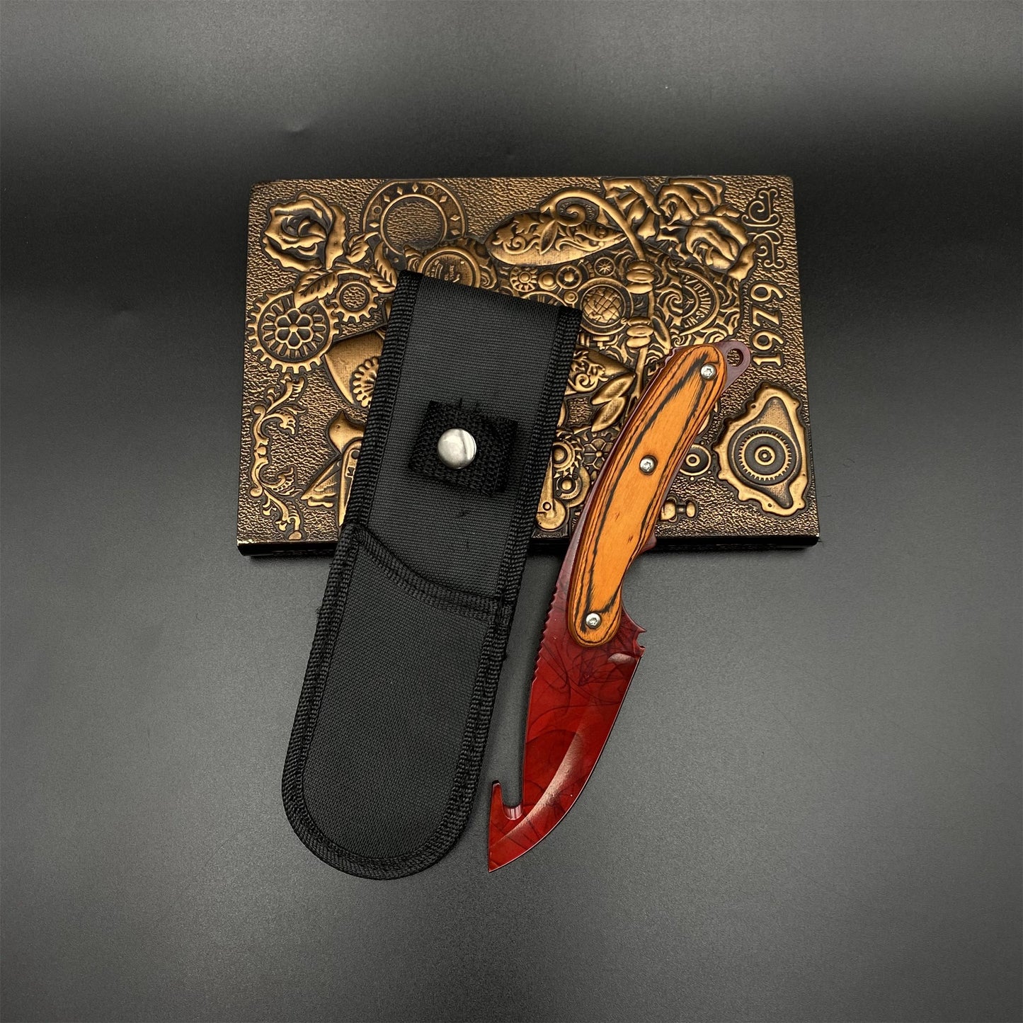 420 Steel CS Ruby Skin Gut Knife Outdoor Camping Knife For Collection