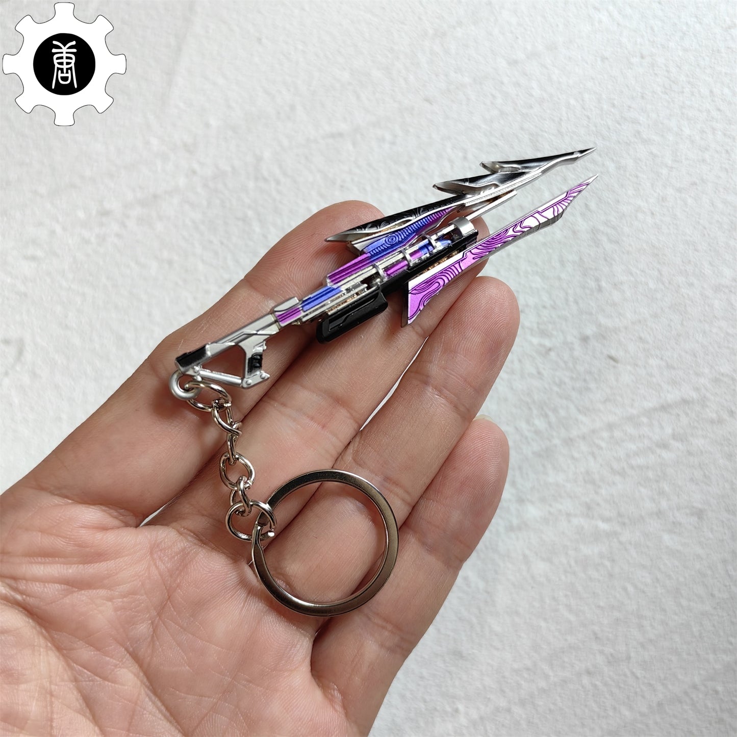 Mini Ruin of Crystal Phoenix Metal Keychain