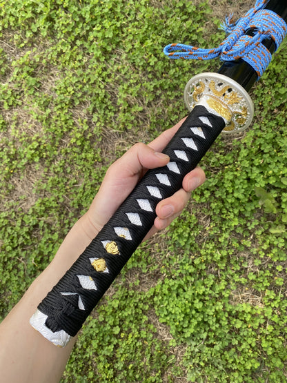 Blue Dragon Blade Samurai Katana - Dragon Engraved Blade