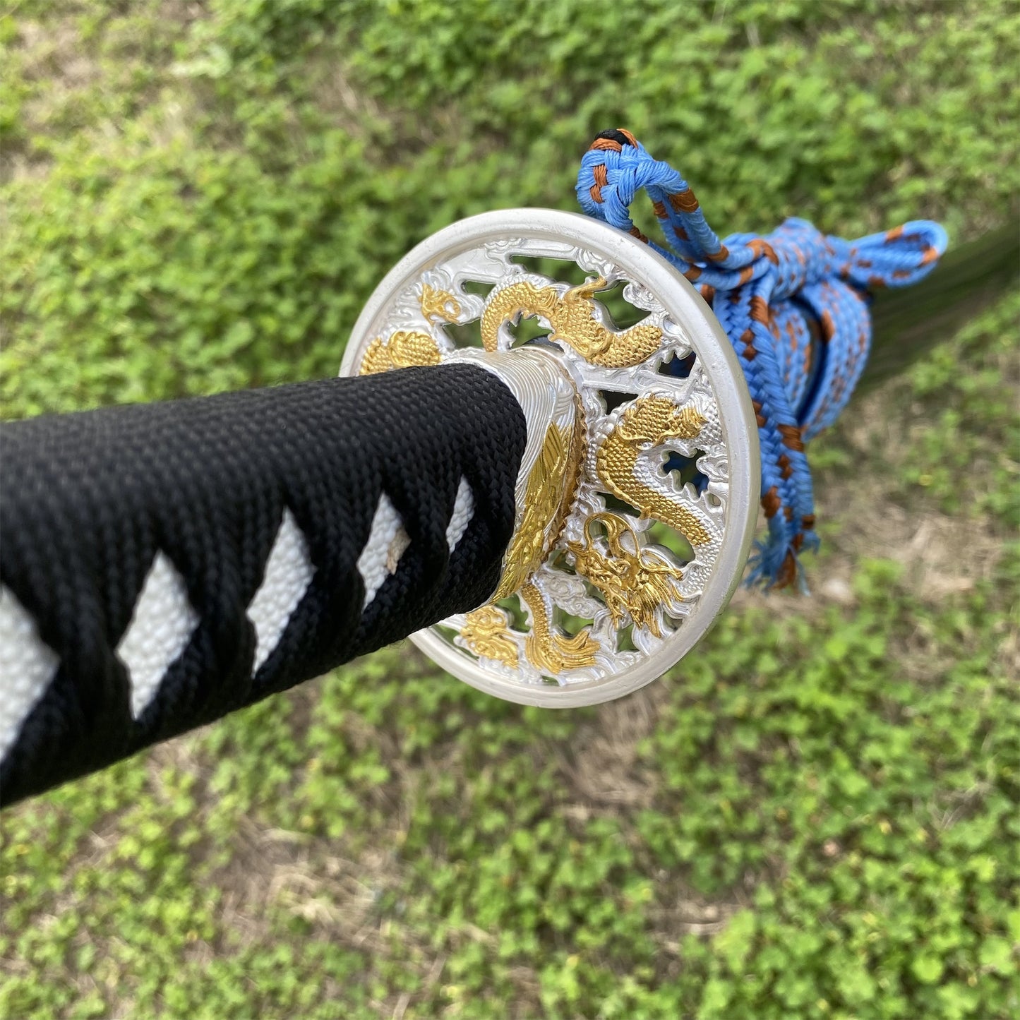 Blue Dragon Blade Samurai Katana - Dragon Engraved Blade