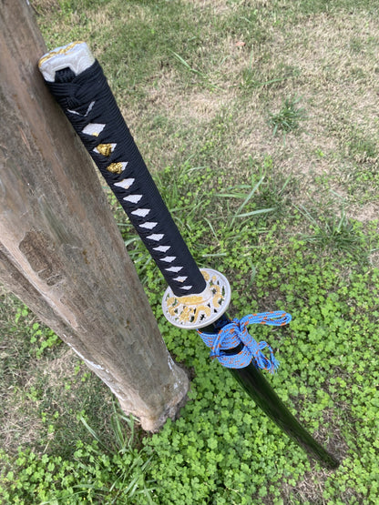 Blue Dragon Blade Samurai Katana - Dragon Engraved Blade