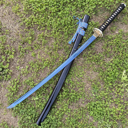 Blue Dragon Blade Samurai Katana - Dragon Engraved Blade