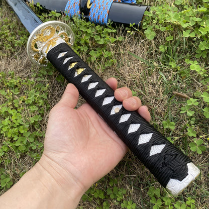 Blue Dragon Blade Samurai Katana - Dragon Engraved Blade