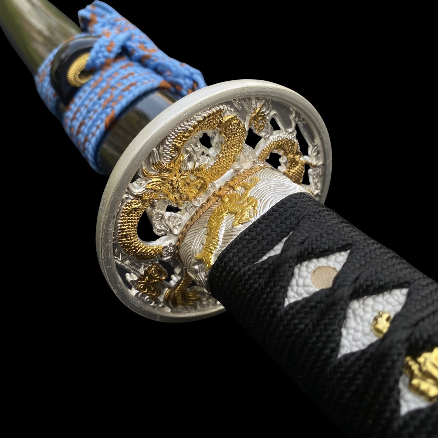 Blue Dragon Blade Samurai Katana - Dragon Engraved Blade