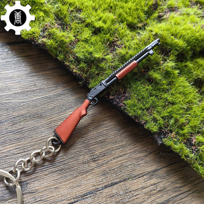 Tiny S1897 Shotgun Model Metal Keychain