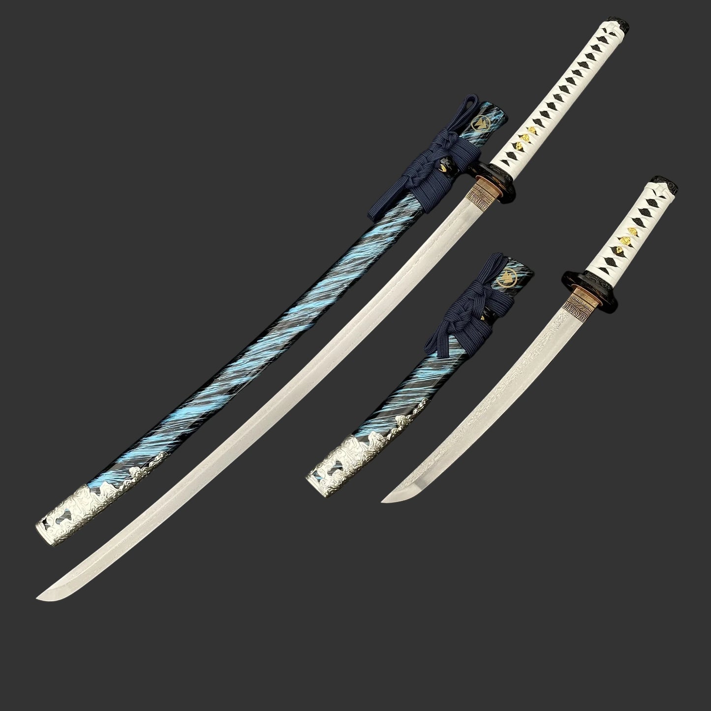 Damascus Steel Tsushima Ghost Lord Jin Sakai Katana Tanto 2 in 1 Pack