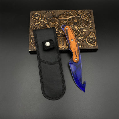420 Steel CS Doppler Sapphire Skin Gut Knife Outdoor Camping Knife For Collection