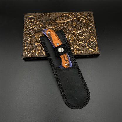 420 Steel CS Doppler Sapphire Skin Gut Knife Outdoor Camping Knife For Collection