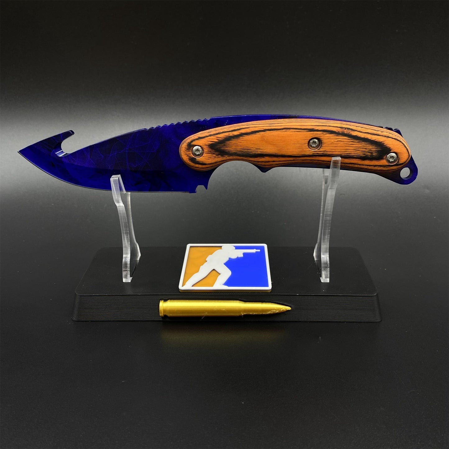 420 Steel CS Doppler Sapphire Skin Gut Knife Outdoor Camping Knife For Collection