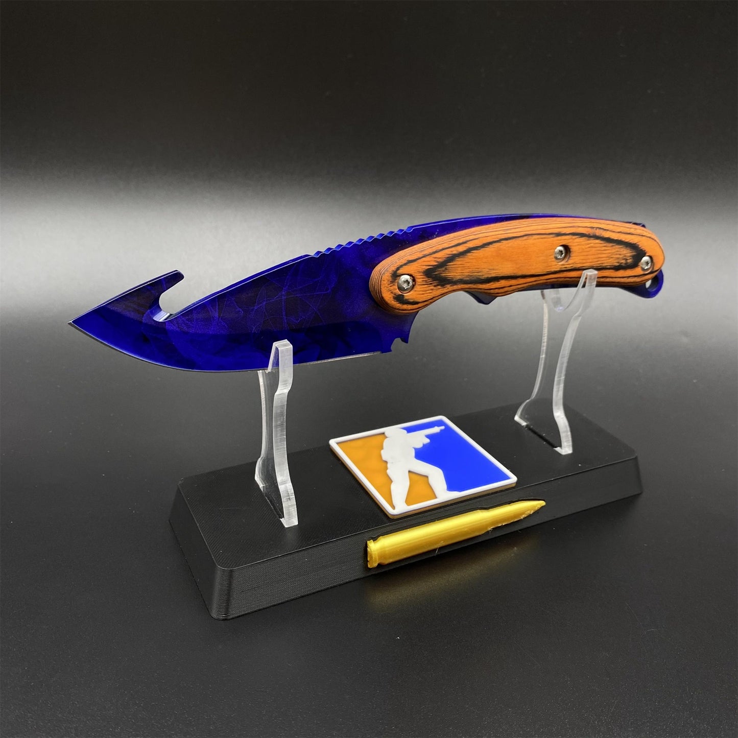 420 Steel CS Doppler Sapphire Skin Gut Knife Outdoor Camping Knife For Collection