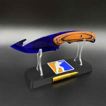 420 Steel CS Doppler Sapphire Skin Gut Knife Outdoor Camping Knife For Collection
