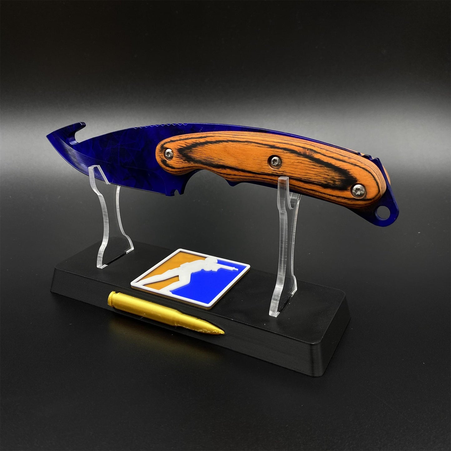420 Steel CS Doppler Sapphire Skin Gut Knife Outdoor Camping Knife For Collection