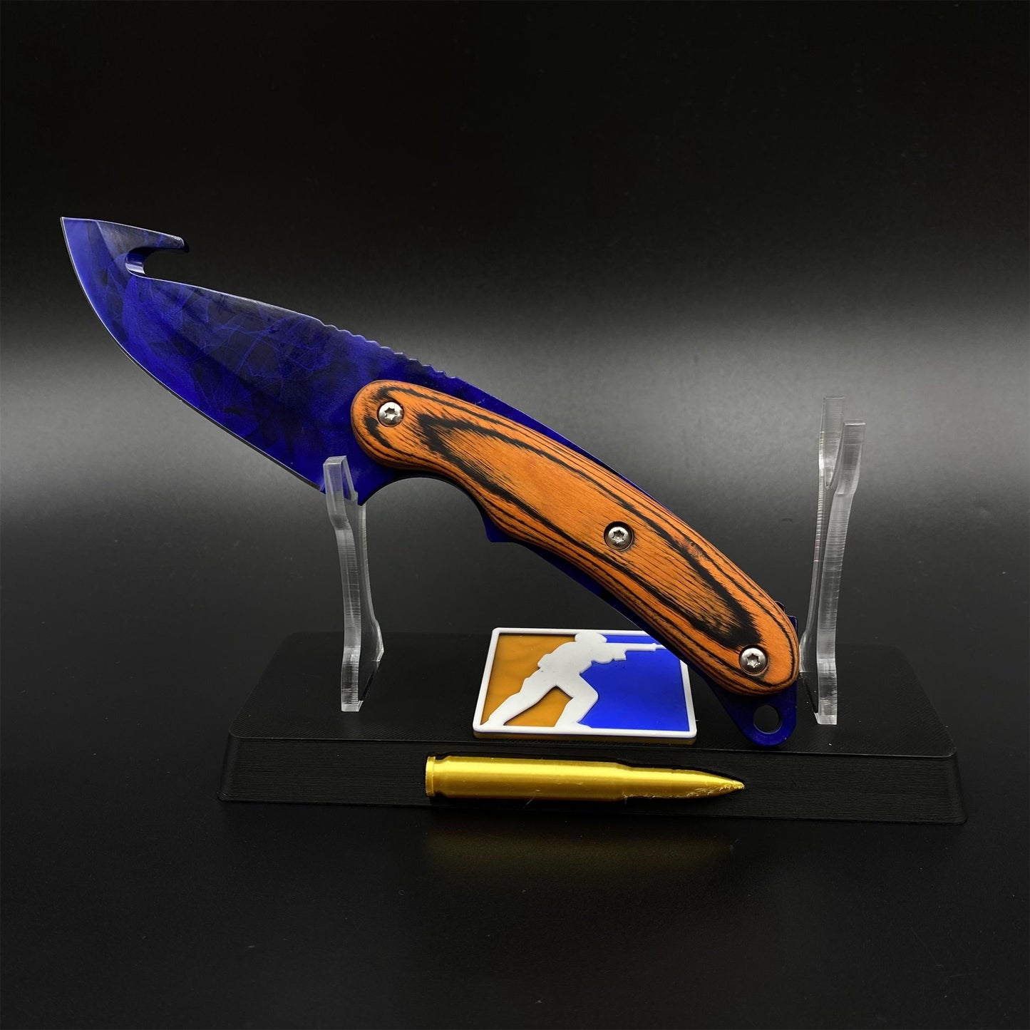 420 Steel CS Doppler Sapphire Skin Gut Knife Outdoor Camping Knife For Collection