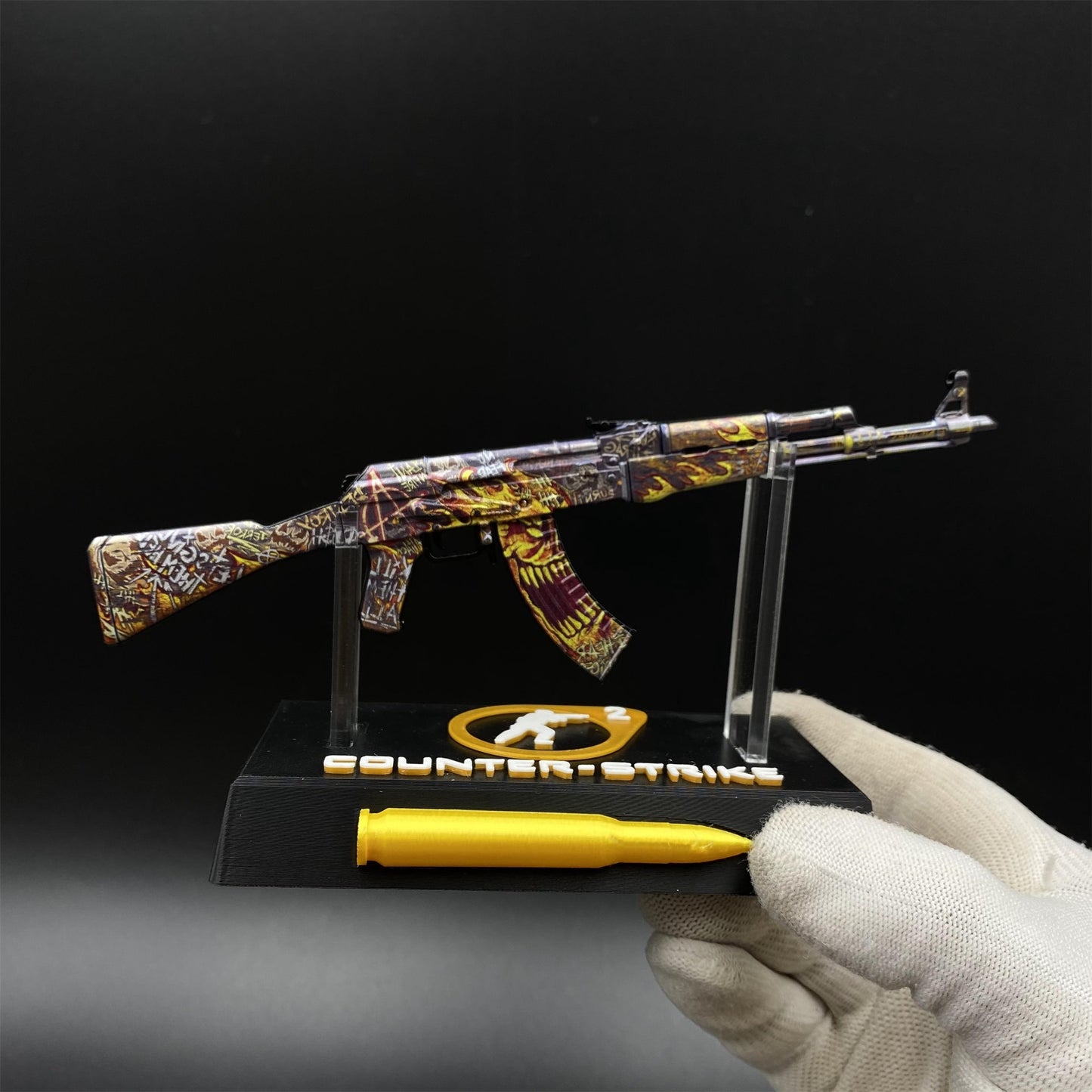AK47 Searing Rage Skin Metal Miniature For Collection