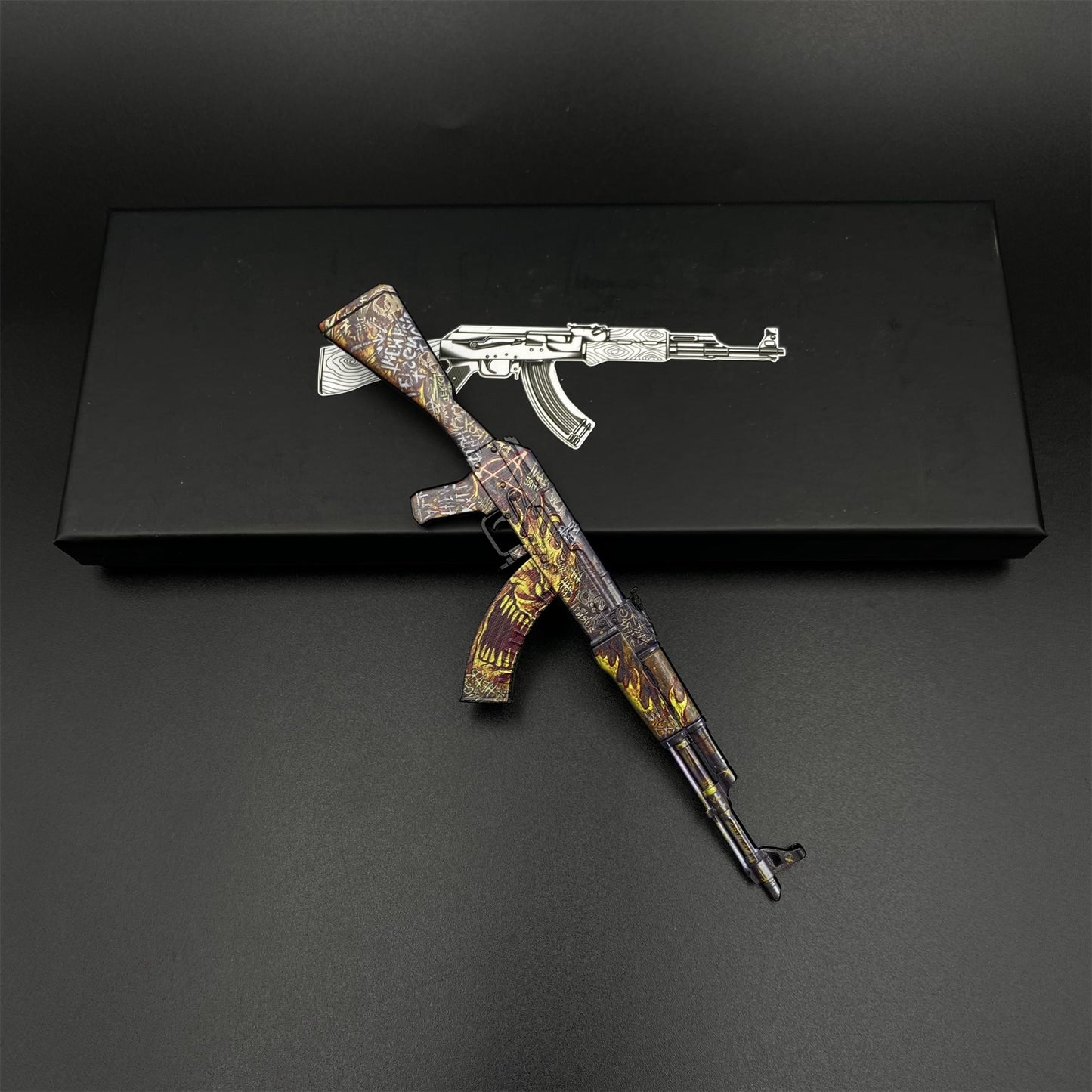 AK47 Searing Rage Skin Metal Miniature For Collection
