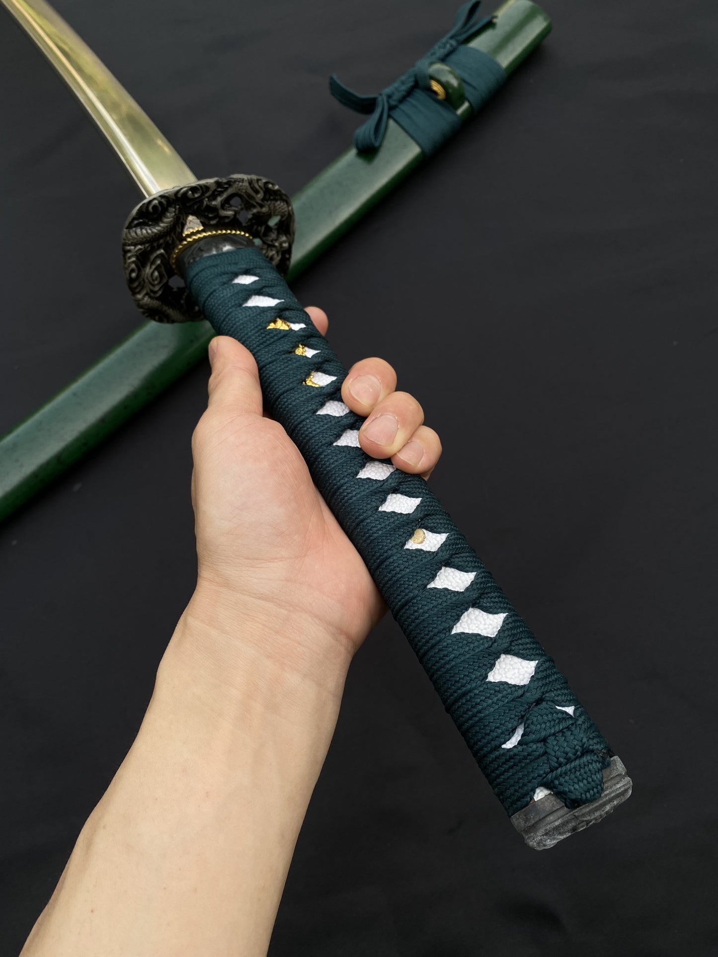 Japanese Samurai Katana-Green Dragon