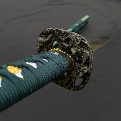 Japanese Samurai Katana-Green Dragon
