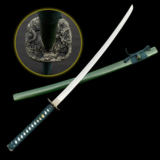 Japanese Samurai Katana-Green Dragon