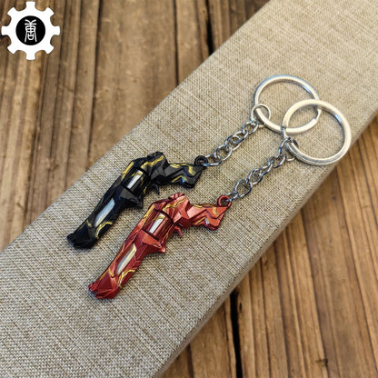 Metal Singularity Sheriff Gun Tiny KeyChain Pendant