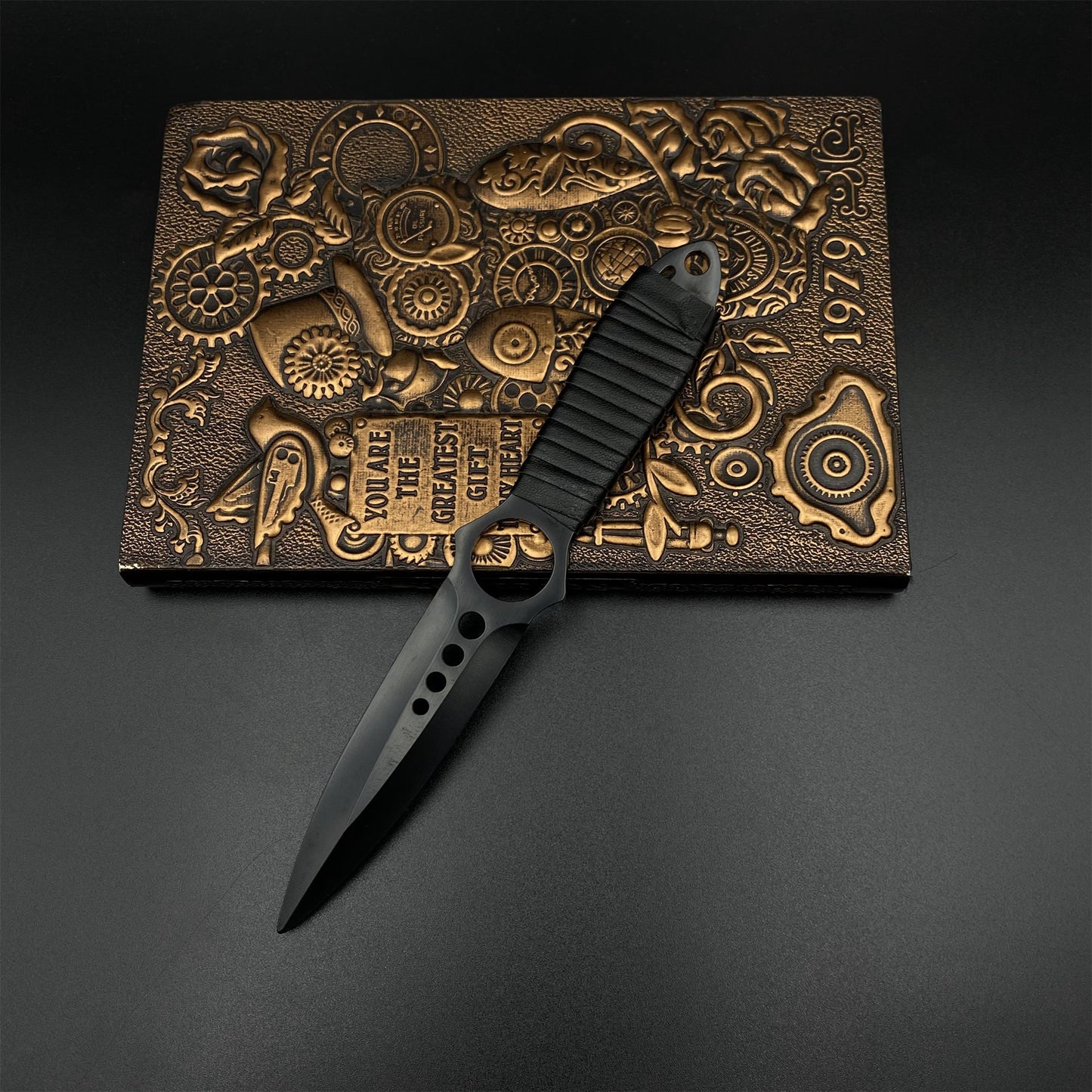 CS Skeleton Knife Vanilla Skin Dull Blade 420 Steel Replica For Game Collection