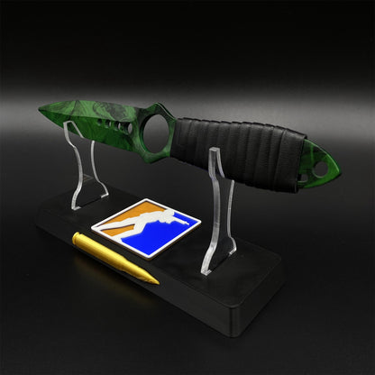 420 Steel Skeleton Knife Doppler Emerald Dull Blade Replica For Game Collection