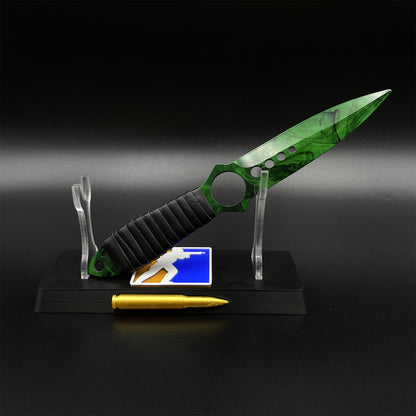 420 Steel Skeleton Knife Doppler Emerald Dull Blade Replica For Game Collection